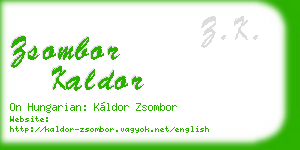 zsombor kaldor business card