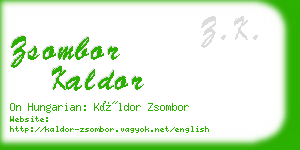 zsombor kaldor business card